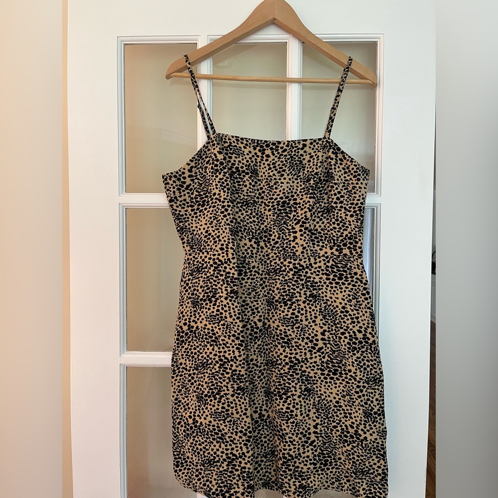 & Other Stories Beige and Black Animal Print Dress